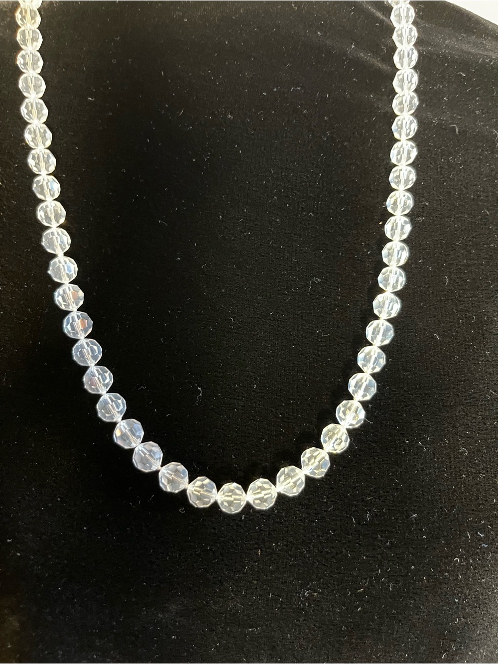Faceted Clear Crystal Bead Necklace - Classic Sparkle